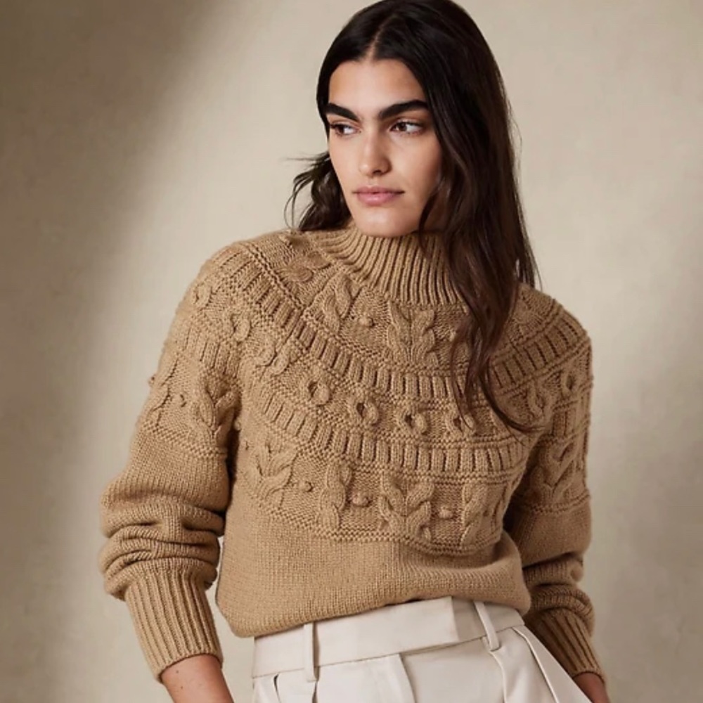 Banana Republic Couronne cotton cable knit sweater